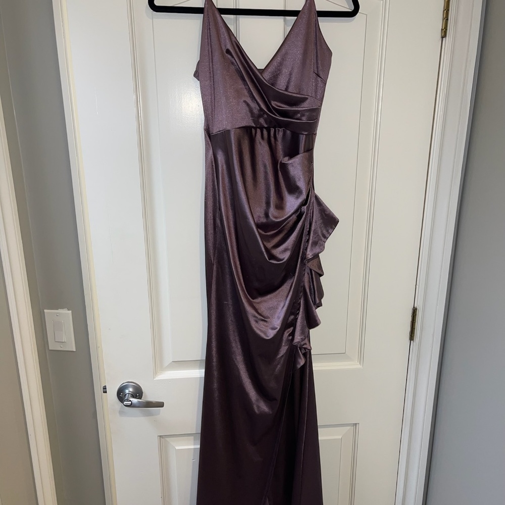 WINDSOR Satin Dress- Purple